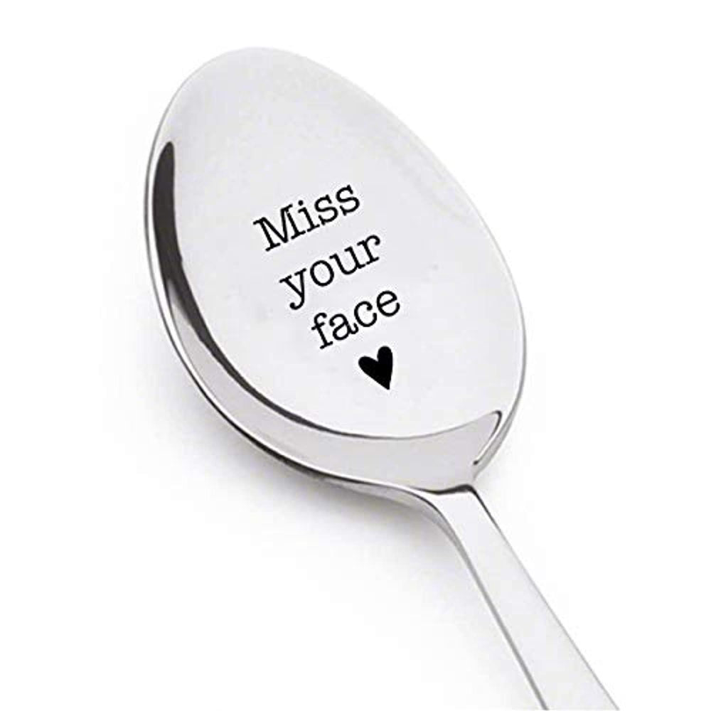 I Miss Your Face Engraved Spoon-Keepsake Gifts for Him Her-Coffee or Tea Spoon - BOSTON CREATIVE COMPANY