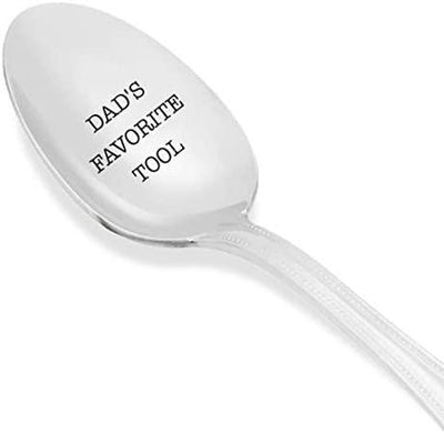Dad's Favorite Tool Engraved Stainless Steel Espresso Spoon Token Of Love Gifts For Dad On Father's Day Birthday Anniversary And Special Occasions From Son Or Daughter - BOSTON CREATIVE COMPANY