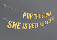 Pop the bubbly banner | Hen Party Decorations Banner Sign for Bridal Shower | Bachelorette Party Kits Decorations| Bridal Shower Engagement party kits for women | Adult party supplies - BOSTON CREATIVE COMPANY