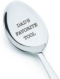 Dad's Favorite Tool Engraved Stainless Steel Espresso Spoon Token Of Love Gifts For Dad On Father's Day Birthday Anniversary And Special Occasions From Son Or Daughter - BOSTON CREATIVE COMPANY