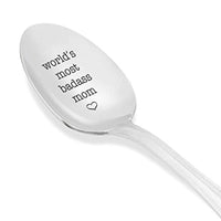 World's Most Badass Mom Engraved Mothers Day Gift Spoon Anniversary Gift For Mom Gift For Wife Support Unique Stainless Steel Spoon Gift Ideas Mothers Day Gift - BOSTON CREATIVE COMPANY