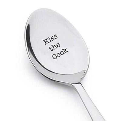 Romantic Engraved Spoon Gift For Wife - Kiss The Cook - BOSTON CREATIVE COMPANY