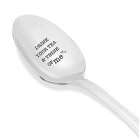 DRINK YOUR TEA AND THINK OF ME Vintage silverplated Teaspoon Gift for couples Gift for her and for him cute mom gift - BOSTON CREATIVE COMPANY