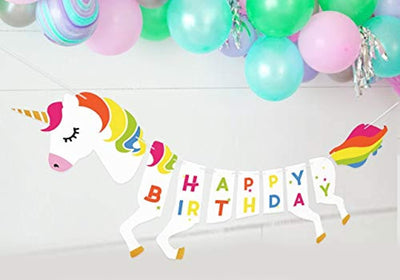 Unicorn Happy Birthday Banner Unicorn Party Decorations Unicorn Birthday Party Banner Unicorn Party Supplies Unicorn Banner Unicorn Themed Party Decoration Banner - BOSTON CREATIVE COMPANY