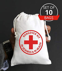 IN SICKNESS AND IN HEALTH| Hangover Kit Gift Bags| Wedding Cotton Muslin  Recovery Kit Bags - BOSTON CREATIVE COMPANY