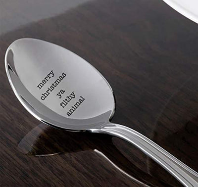 MERRY CHRISTMAS YA FILTHY Animal Spoon-Awesome Gifts For Best Friends- Funny Christmas Presents - Engraved Stainless Spoon - BOSTON CREATIVE COMPANY