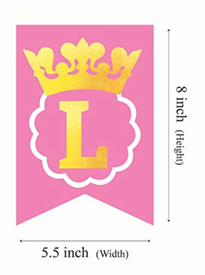 Ideas from Boston-Little Princess Birthday Party Banner,Happy birthday banner pink flags, Printed Gold letters Party decorations, Girl Baby Shower Royal Little Princess Born Crown. - BOSTON CREATIVE COMPANY