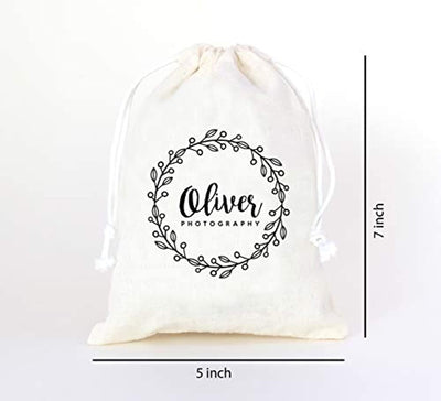 Personalized Favor Bags - Personalize Logo Name Brand Print Drawstring Bags Custom Small fine Cotton Canvas Bag Gift Drawstring Pouches Jewelry Packaging Bags - BOSTON CREATIVE COMPANY