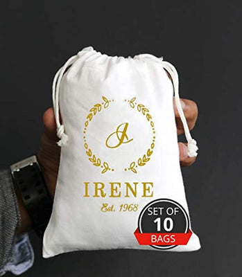 Personalized Drawstring Bags-Custom Bridal Bags–Set of 30 - BOSTON CREATIVE COMPANY