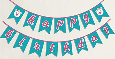 Ideas from Boston-Happy birthday Banner,Llama Party decorations Banner, Wall Banner Cutouts blue pink, Llama Party Happy Birthday Banner, Llama Themed Party Supplies - BOSTON CREATIVE COMPANY