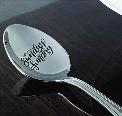 Sunday gift | School gift from teacher | Gift from dad/mom | Sunday fun day engraved spoon gift for boy/girl | Motivational gift | Father son weekend gift | Funny Employees/Coworker gift - BOSTON CREATIVE COMPANY