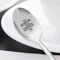 IM A NIGHTMARE BEFORE COFFEE - Trendy Skellington Engraved Spoon - Valentines Day Wedding Gifts - 7 Inch Stainless Steel Ergonomic Design - BOSTON CREATIVE COMPANY