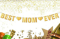 Best Mom Ever Mother’s Day Decor from Daughter and Son Hanging Banner-mom Birthday Party Decorations-Christmas Gifts -Party Supplies-Special Unique Gift for Mom-Gold Foil Hanging Banner - BOSTON CREATIVE COMPANY