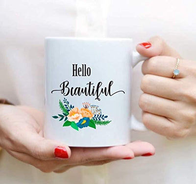 Ideas from Boston- Hello beautiful mug, Beautiful coffee mug, Gift For friends sister brother, FunnyQuotes, Mugs for couple, Ceramic coffee mugs, Girl cups - BOSTON CREATIVE COMPANY