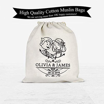 Custom Bachelorette Party Favor Bags Guest Wedding Favor Bag Bachelorette Bridal Party Gift Bags Cotton Muslin Drawstring Eco Friendly Favor Bag –Set of 30 Bags - BOSTON CREATIVE COMPANY