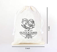 Custom Boutique Name Favor String Bag-Party Drawstring Muslin Bags-Set of 30 Bags - BOSTON CREATIVE COMPANY