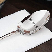 Merry engraved spoon for Christmas Gift, Engraved silverware for holiday decor - BOSTON CREATIVE COMPANY