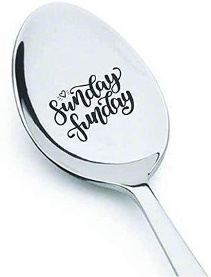 Sunday gift | School gift from teacher | Gift from dad/mom | Sunday fun day engraved spoon gift for boy/girl | Motivational gift | Father son weekend gift | Funny Employees/Coworker gift - BOSTON CREATIVE COMPANY