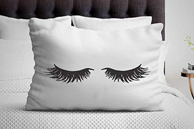 Eyelash pillow case set - Girlfriend Gifts - Sleeping Eyelashes - Bedroom Decor - Pillowcase For Her - 30X19.7 Inches - Single Pillowcase - BOSTON CREATIVE COMPANY
