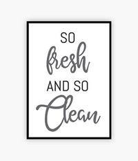 So Fresh and So Clean Poster | Laundry Room Decor | Funny Toilet Art | Home Decor - BOSTON CREATIVE COMPANY