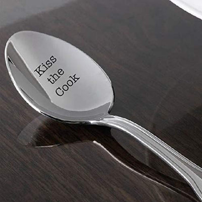 Romantic Engraved Spoon Gift For Wife - Kiss The Cook - BOSTON CREATIVE COMPANY