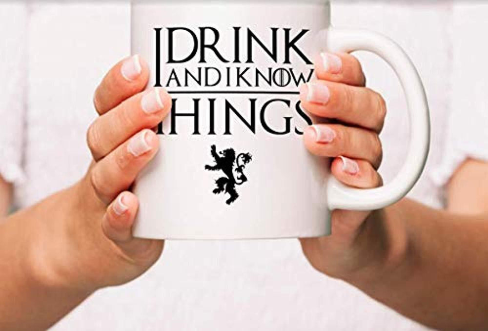 I Drink and I Know Things Coffee Mugs | Game of Thrones Coffee Cups | Game of Throne Lovers Gift Ideas 2019 | Engraved Ceramic Coffee Mugs - BOSTON CREATIVE COMPANY