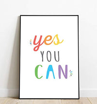 Yes You Can Poster| Inspirational Encouraging Gifts |Office Wall Hanging Decor - BOSTON CREATIVE COMPANY