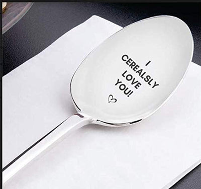 I Cerealsly Love You Tea Spoon | Food Lovers Gifts | Engraved Stainless Steel Tea Spoon Gifts - BOSTON CREATIVE COMPANY