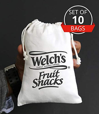 Custom Muslin Bags |Welch fruit snacks | Personalized Wedding Favor Bags - Set of 40 bags - BOSTON CREATIVE COMPANY