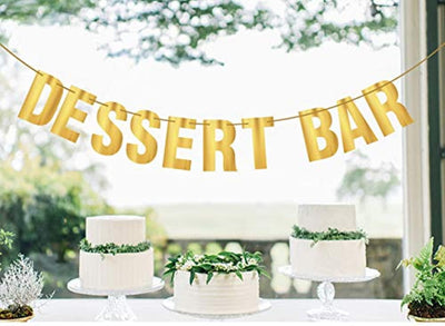 Dessert Bar Banner Bridal Shower Birthday Engagement Graduation Sweet Table Candy Buffet Banner-Treat Bar Decoration For Dessert Table Anniversary Wedding Reception Decorations - BOSTON CREATIVE COMPANY