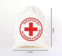 Hangover Favors Kit Bachelorette Party Wedding Cotton Muslin Recovery Kit Bags-Set of 10 - BOSTON CREATIVE COMPANY