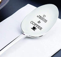 Coffee and Jesus-Coffee lover Gift-Engraved Coffee Spoon - BOSTON CREATIVE COMPANY