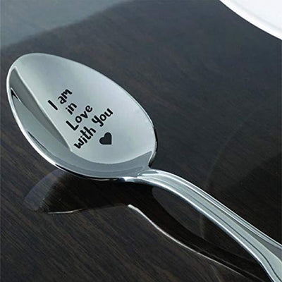 Valentines day gift - Romantic love gift for men women - I Am In Love With You Spoon gifts for Couple Valentine gift for Him Wedding Anniversary Gift Special Engraved Spoon Gift - BOSTON CREATIVE COMPANY