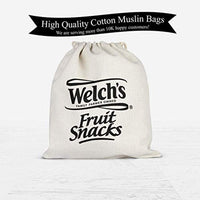 Custom Muslin Bags |Welch fruit snacks | Personalized Wedding Favor Bags - Set of 40 bags - BOSTON CREATIVE COMPANY