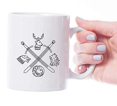 Game of Thrones Ceramic Travel Coffee Mugs-Engraved Novelty Gifts - BOSTON CREATIVE COMPANY