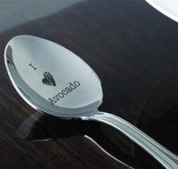 I Love Avocado Engraved Spoon Best Gifts For Avocado Lovers - BOSTON CREATIVE COMPANY