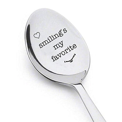 Smiling's My Favorite-Funny Easter Spoon-Cocoa Spoon-Engraved Message Spoon - BOSTON CREATIVE COMPANY