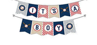 Party Tarty -Baseball Themed Party Favors Baby Shower Sports Themed Pennant Decoration-it's A Boy Banner Highchair Decorations For 1st Birthday Boy Decoration- Sport Decorations For Gender Reveal Party - BOSTON CREATIVE COMPANY