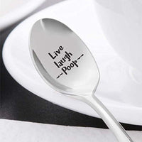 Live laugh Poop Funny Valentines Day Wedding Spoon Gift for Him Her - BOSTON CREATIVE COMPANY