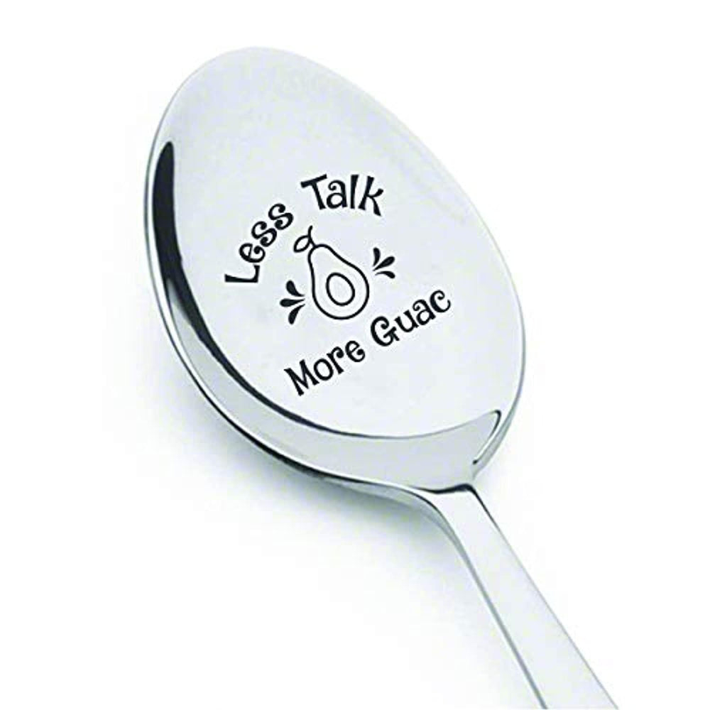 Christmas Gift Ideas For Avocado lovers | Less Talk More Guac Engraved Spoon Gift - BOSTON CREATIVE COMPANY