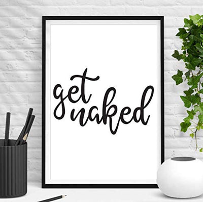 Best Friend Gifts Funny Wall Decor - Get Naked Bathroom Poster for Friends - BOSTON CREATIVE COMPANY