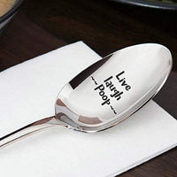 Live laugh Poop Funny Valentines Day Wedding Spoon Gift for Him Her - BOSTON CREATIVE COMPANY