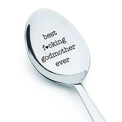 Best Fucking Godmother Ever Engraved Spoon Gift - BOSTON CREATIVE COMPANY