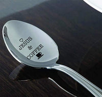 Coffee and Jesus-Coffee lover Gift-Engraved Coffee Spoon - BOSTON CREATIVE COMPANY