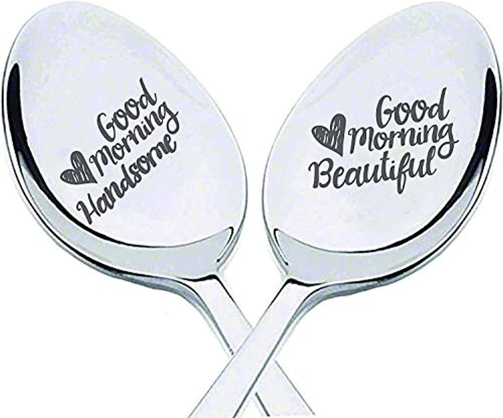 Good Morning Handsome Beautiful Christmas Husband Wife Gift for Anniversary/Valentines Day-Romantic Spoon Gift - BOSTON CREATIVE COMPANY