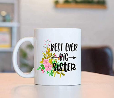 Ideas from Boston- BEST EVER BIG SISTER mug, Sister coffee mug, Gift For friends sister, FunnyQuotes, Mugs for elderone, Ceramic coffee mugs - BOSTON CREATIVE COMPANY