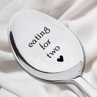 Eating For Two Spoon-Unique Pregnancy Reveal Idea- Pregnancy Gift- Baby Shower Gift-New Arrival Present - BOSTON CREATIVE COMPANY