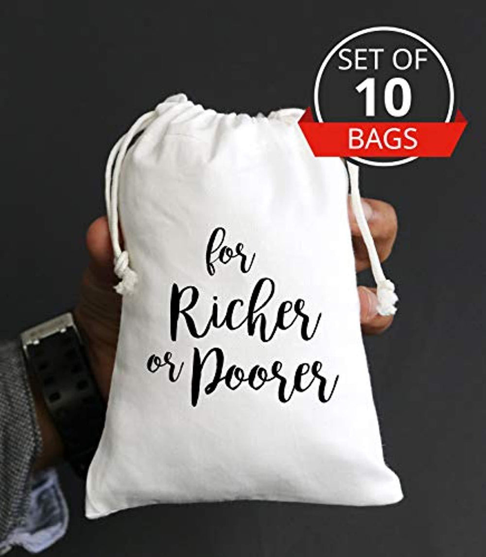 for Richer or Poorer| Favor Bag| Bridal Shower |Buffet Bags| Muslin Bag - BOSTON CREATIVE COMPANY