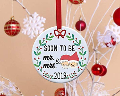 First Christmas Ornament Decoration-Soon to be Mr and Mrs-Just Engaged Christmas Decor - BOSTON CREATIVE COMPANY