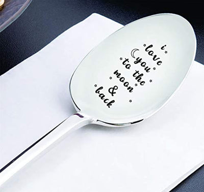 I Love You To The Moon And Back-Valentine Couple Spoon Gift for Him Her - BOSTON CREATIVE COMPANY
